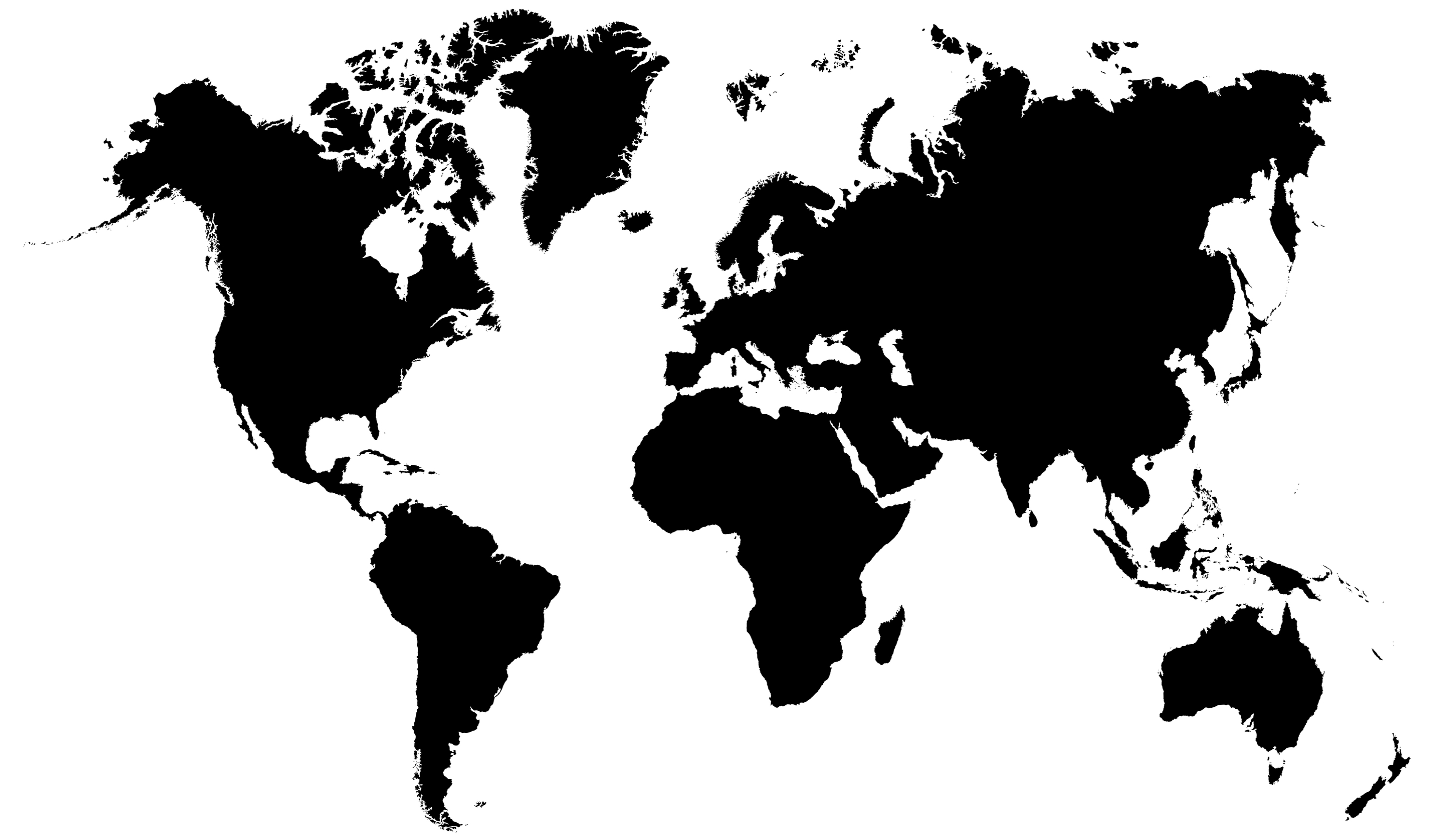 Worldmap to illustrate Bergmann Audio have dealers all over the world
